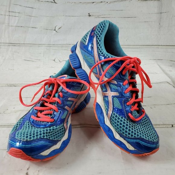 Asics Womens Gel Cumulus 15 T3C5N Blue Running Shoes Lace Up Low Top Size 9 EUC - Picture 1 of 8